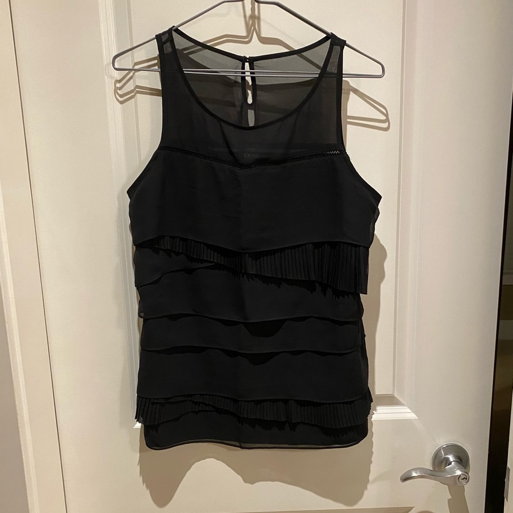 Tiered tank with ruffles detail